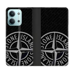 Housse Cuir Portefeuille Pour Xiaomi Redmi 17C 5G Stone Island Gris