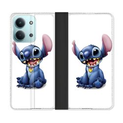 Housse Cuir Portefeuille Pour Xiaomi Redmi 17C 5G Stitch Blanc