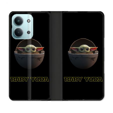 Housse Cuir Portefeuille Pour Xiaomi Redmi 17C 5G Star Wars - Yoda bebe noir