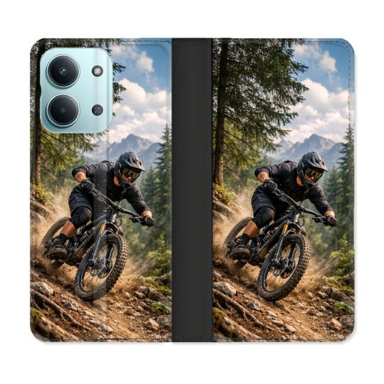 Housse Cuir Portefeuille Pour Xiaomi Redmi 17C 5G Sport VTT Montagne