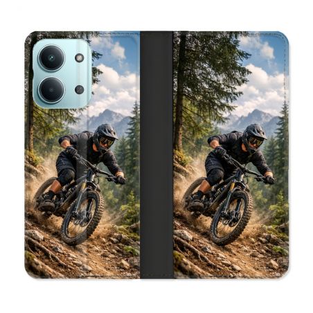 Housse Cuir Portefeuille Pour Xiaomi Redmi 17C 5G Sport VTT Montagne
