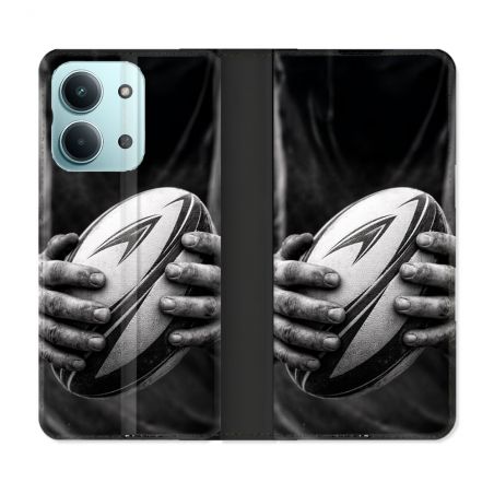 Housse Cuir Portefeuille Pour Xiaomi Redmi 17C 5G Sport Rugby Ballon Moderne