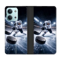 Housse Cuir Portefeuille Pour Xiaomi Redmi 17C 5G Sport Hockey sur Glace