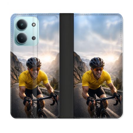 Housse Cuir Portefeuille Pour Xiaomi Redmi 17C 5G Sport Cyclisme Maillot Jaune