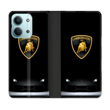 Housse Cuir Portefeuille Pour Xiaomi Redmi 17C 5G Lamborghini Noir