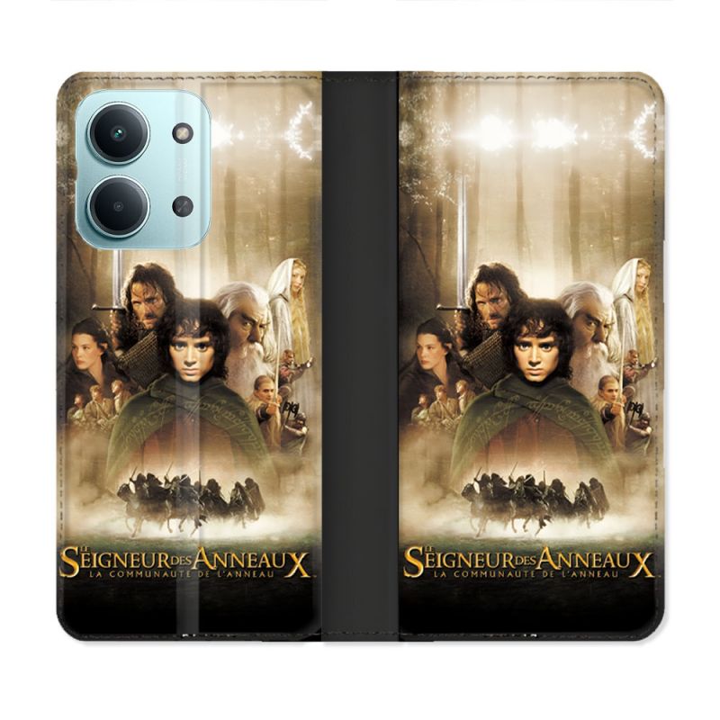 Housse Cuir Portefeuille Pour Xiaomi Redmi 17C 5G Le seigneur Des Anneaux Affiche