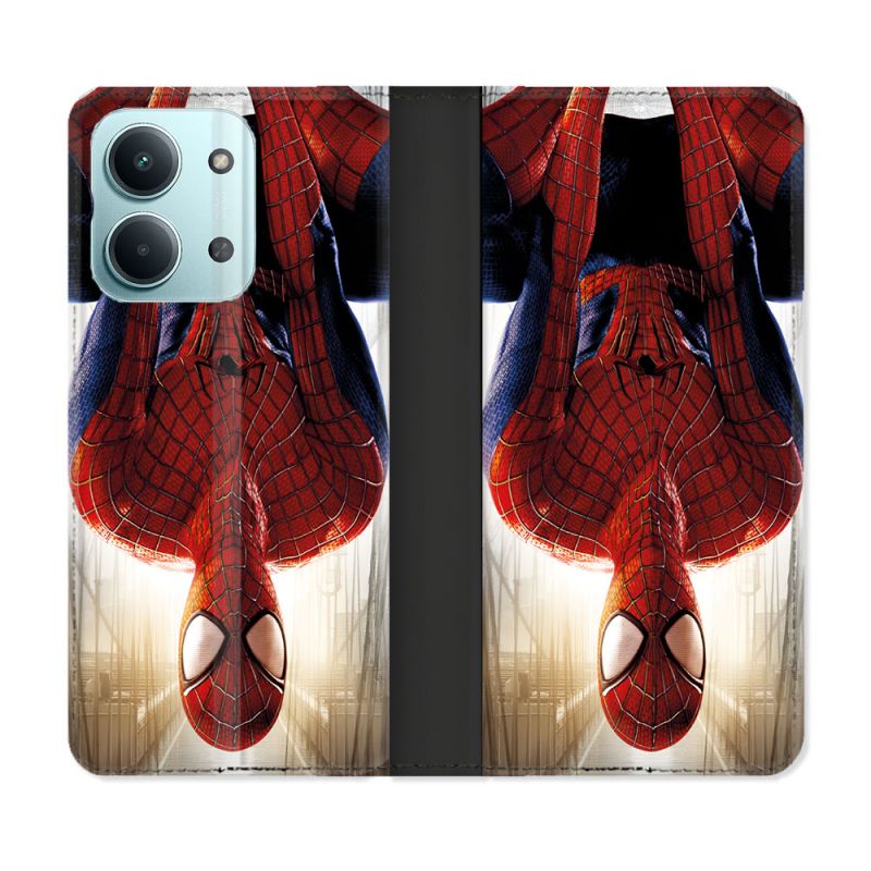 Housse Cuir Portefeuille Pour Xiaomi Redmi 17C 5G Spiderman Invers