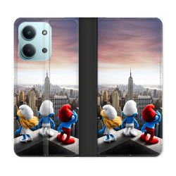 Housse Cuir Portefeuille Pour Xiaomi Redmi 17C 5G Schtroumpfs New York
