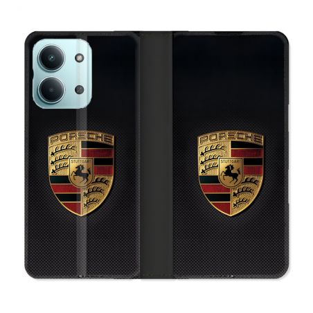 Housse Cuir Portefeuille Pour Xiaomi Redmi 17C 5G Porsche Carbone