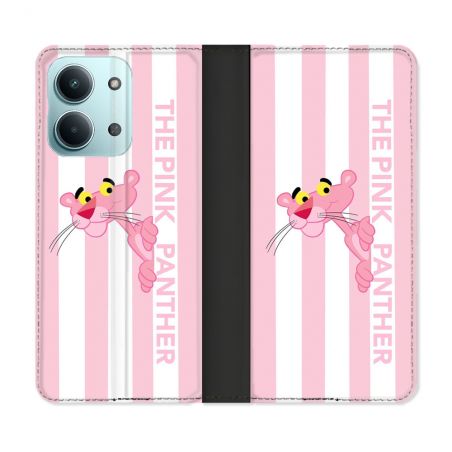 Housse Cuir Portefeuille Pour Xiaomi Redmi 17C 5G Panthere Rose