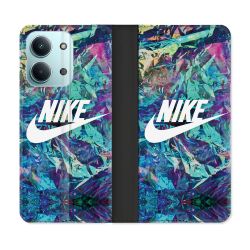 Housse Cuir Portefeuille Pour Xiaomi Redmi 17C 5G Nike Turquoise