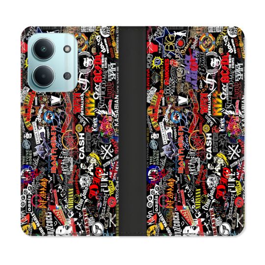 Housse Cuir Portefeuille Pour Xiaomi Redmi 17C 5G Musique Rock Groupe