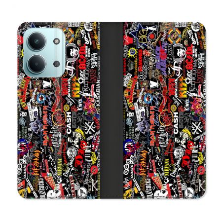 Housse Cuir Portefeuille Pour Xiaomi Redmi 17C 5G Musique Rock Groupe