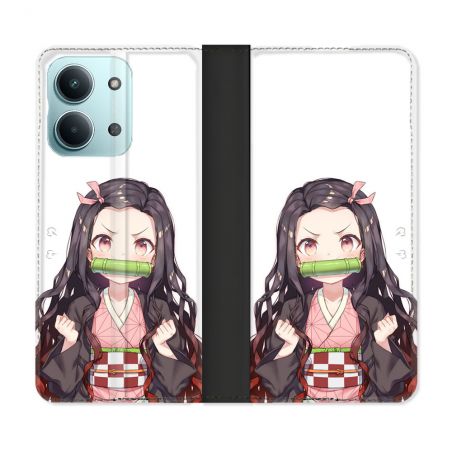 Housse Cuir Portefeuille Pour Xiaomi Redmi 17C 5G Manga Demon Slayer Nezuko