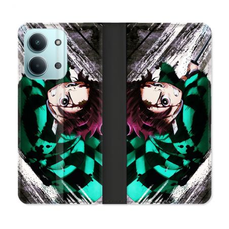 Housse Cuir Portefeuille Pour Xiaomi Redmi 17C 5G Manga Demon Slayer Tanjiro