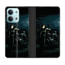 Housse Cuir Portefeuille Pour Xiaomi Redmi 17C 5G Moto Harley Vintage