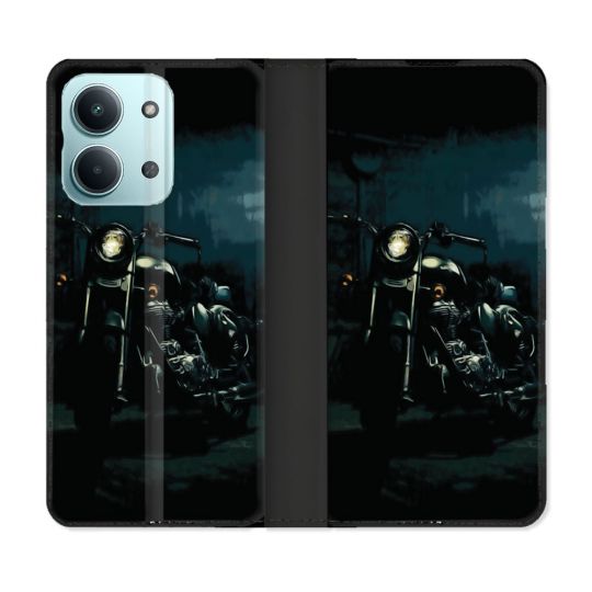 Housse Cuir Portefeuille Pour Xiaomi Redmi 17C 5G Moto Harley Vintage
