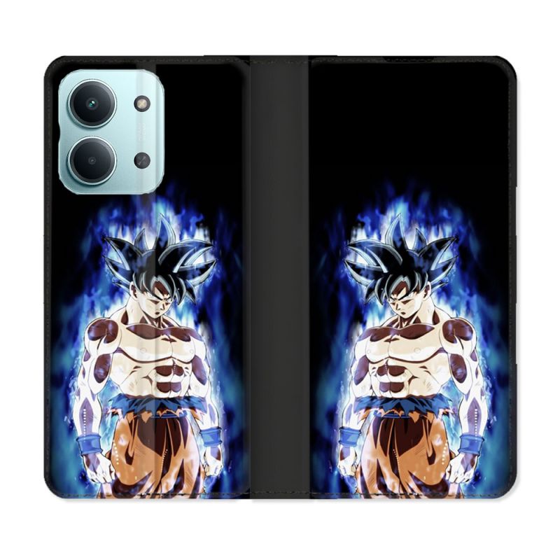 Housse Cuir Portefeuille Pour Xiaomi Redmi 17C 5G Manga Dragon Ball Sangoku Noir