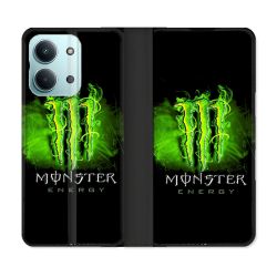 Housse Cuir Portefeuille Pour Xiaomi Redmi 17C 5G Monster Energy Vert