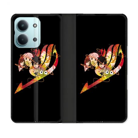 Housse Cuir Portefeuille Pour Xiaomi Redmi 17C 5G Manga Fairy Tail Logo Noir