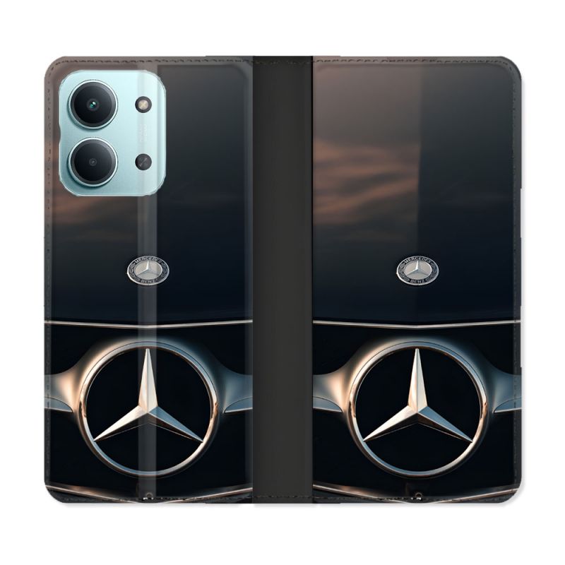 Housse Cuir Portefeuille Pour Xiaomi Redmi 17C 5G Mercedes Calendre