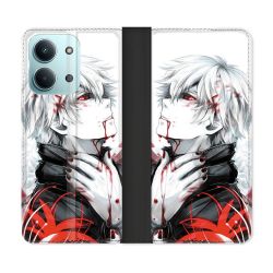Housse Cuir Portefeuille Pour Xiaomi Redmi 17C 5G Manga Tokyo Ghoul Kaneki Blanc