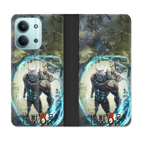 Housse Cuir Portefeuille Pour Xiaomi Redmi 17C 5G Manga Kaiju N° 8 Kafka Hibino