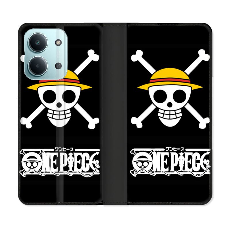 Housse Cuir Portefeuille Pour Xiaomi Redmi 17C 5G Manga One Piece Tete de Mort
