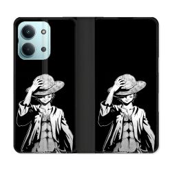 Housse Cuir Portefeuille Pour Xiaomi Redmi 17C 5G Manga One Piece Luffy Noir