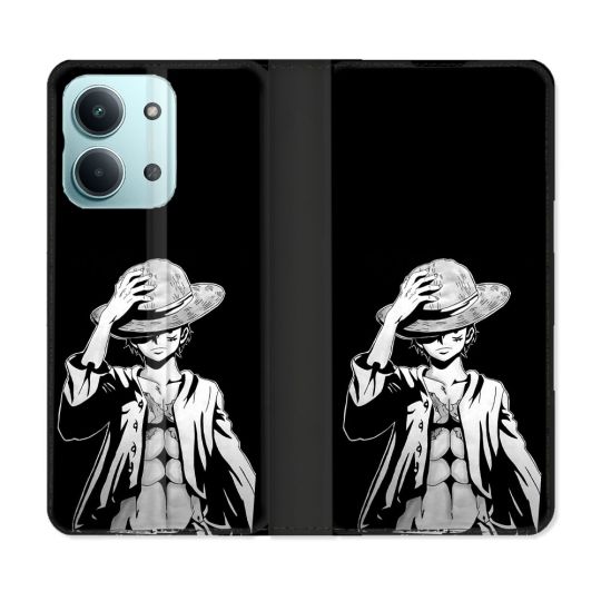 Housse Cuir Portefeuille Pour Xiaomi Redmi 17C 5G Manga One Piece Luffy Noir
