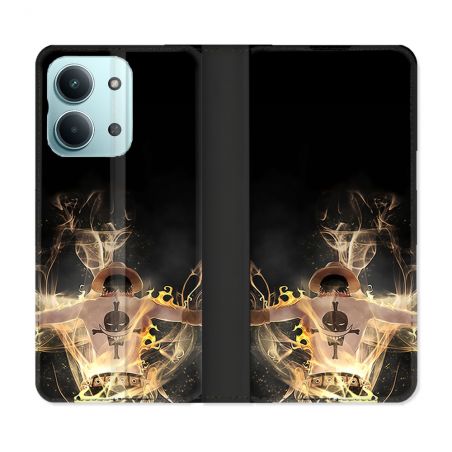 Housse Cuir Portefeuille Pour Xiaomi Redmi 17C 5G Manga One Piece Ace Noir