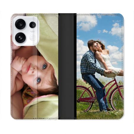 Housse Cuir Portefeuille Personnalisée OPPO Reno16 F 5G Étui Protection avec Photo, Texte, Logo, Design