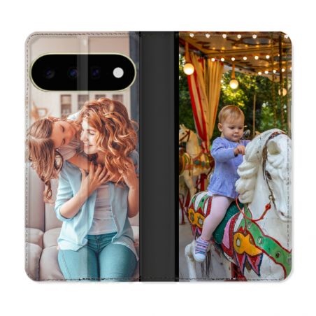 Housse Cuir Portefeuille Personnalisée Google Pixel 11 Pro 5G Étui Protection avec Photo, Texte, Logo, Design