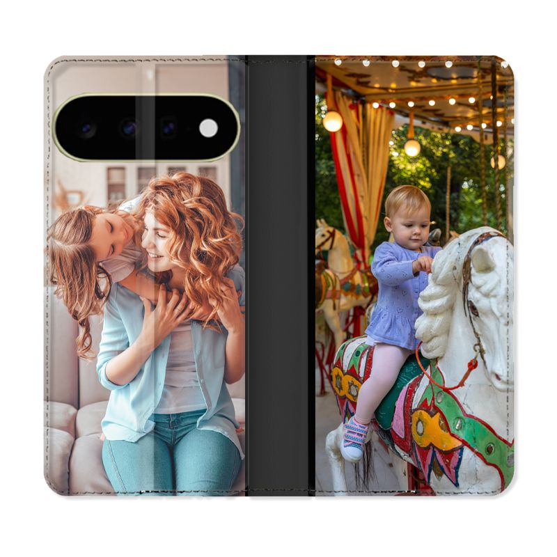Housse Cuir Portefeuille Personnalisée Google Pixel 11 Pro 5G Étui Protection avec Photo, Texte, Logo, Design