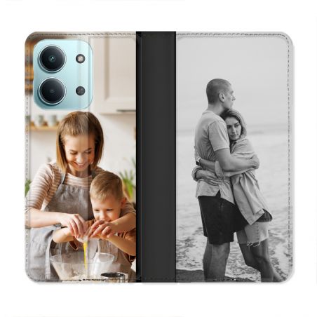 Housse Cuir Portefeuille Personnalisée Xiaomi Redmi 17C 5G Étui Protection avec Photo, Texte, Logo, Design