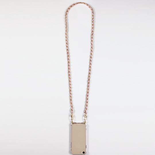 Coque Pour Iphone 18 Pro avec Lanière Cordon Chaine suspendue Rose