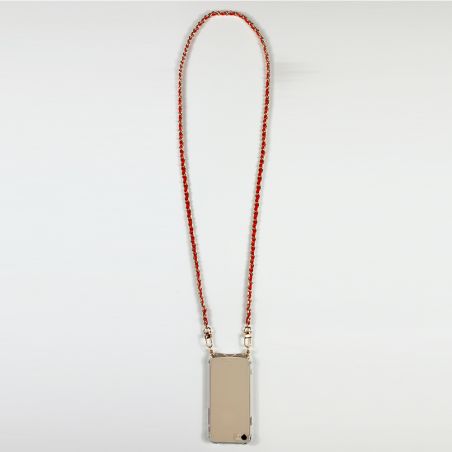 Coque Pour Iphone 18 Pro avec Lanière Cordon Chaine suspendue Rouge
