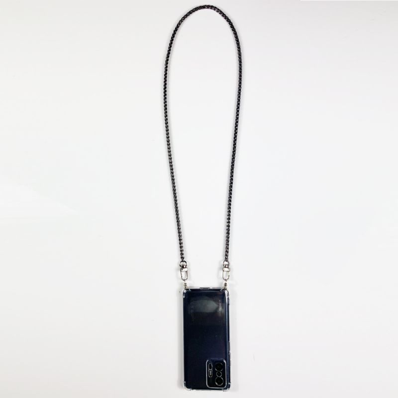 Coque Pour Iphone 18 Pro avec Lanière Cordon Metal Serpent Noir