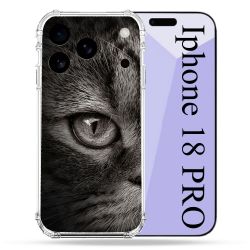 Coque Renforcée Pour Iphone 18 Pro Animal Chat Gris