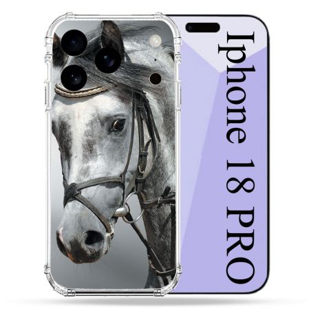 Coque Renforcée Pour Iphone 18 Pro Animal Cheval Blanc