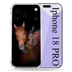 Coque Renforcée Pour Iphone 18 Pro Animal Cheval Marron