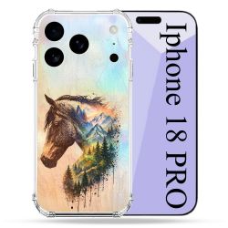 Coque Renforcée Pour Iphone 18 Pro Animal Cheval Montagne