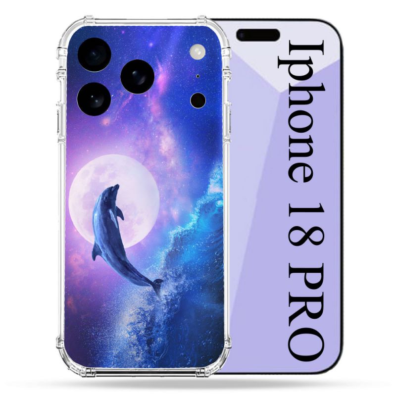 Coque Renforcée Pour Iphone 18 Pro Animal Dauphin Vague