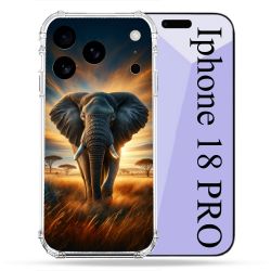 Coque Renforcée Pour Iphone 18 Pro Animal Elephant Savane