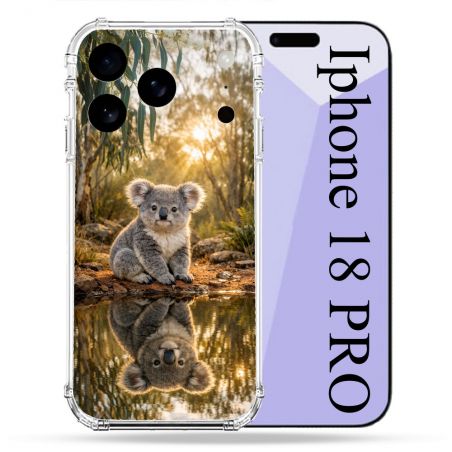 Coque Renforcée Pour Iphone 18 Pro Animal Koala Reflet