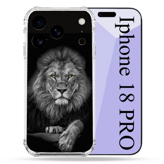 Coque Renforcée Pour Iphone 18 Pro Animal Lion Majestueux