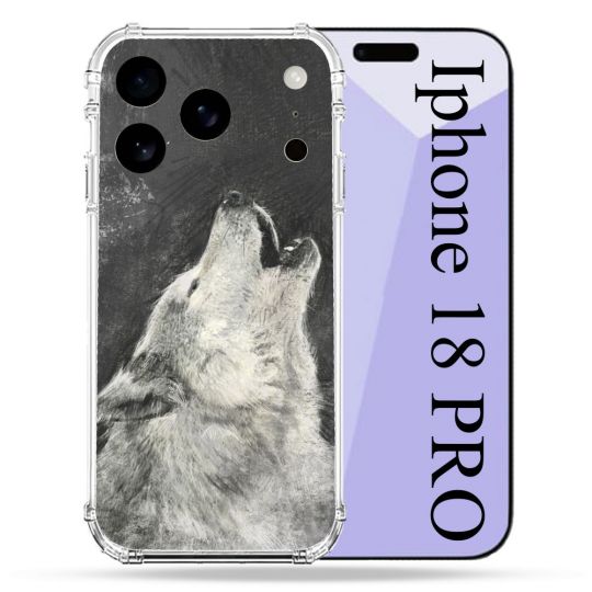 Coque Renforcée Pour Iphone 18 Pro Animal Loup Hurlement