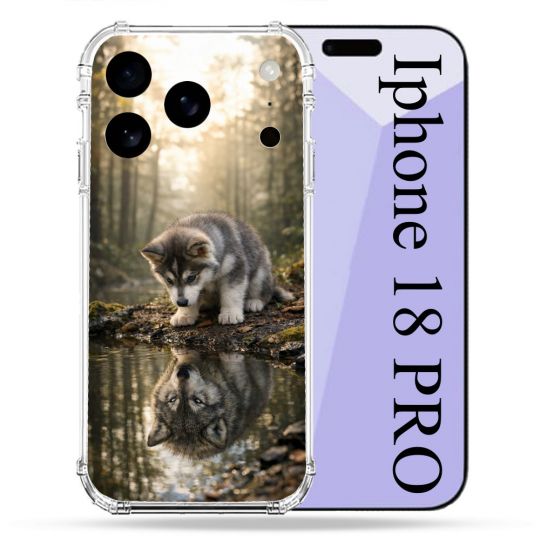 Coque Renforcée Pour Iphone 18 Pro Animal Loup Reflet