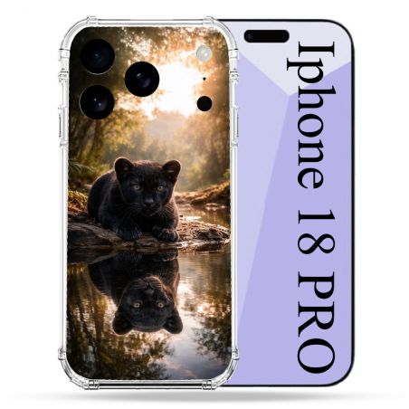 Coque Renforcée Pour Iphone 18 Pro Animal Panthère Reflet