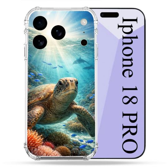 Coque Renforcée Pour Iphone 18 Pro Animal Tortue Marine